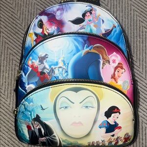 Loungefly Good vs Evil Villains vs Princesses Exclusive Series 1 Backpack NWT